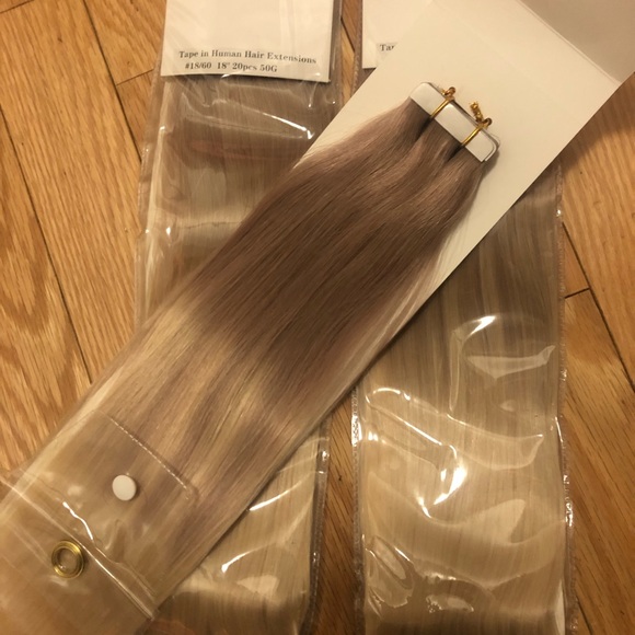 18” 4 PACK #18/60 Blonde HUMAN HAIR TAPE INS *NWT - Picture 7 of 8